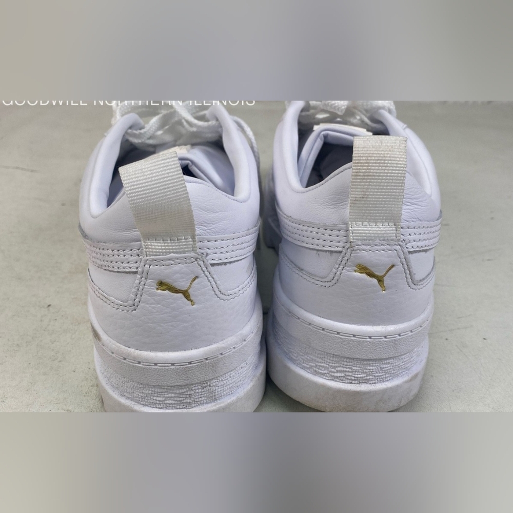 Puma Mayze White Platform Sneakers with Chunky Sole Women 9.5 - Picture 6 of 8